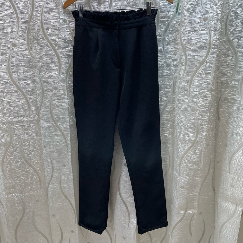 Urban Heritage Trousers Women Small Black Paperbag High Waist Tapered‎ Leg